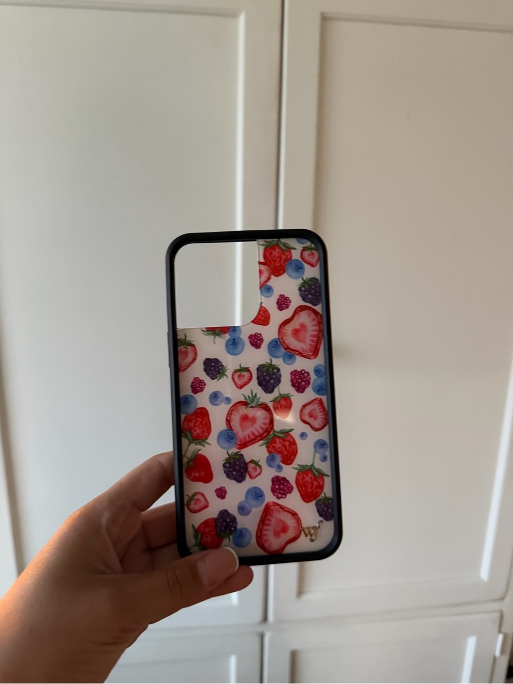Wildflowers Strawberry & Berry Print Phone Case with Black Bumper